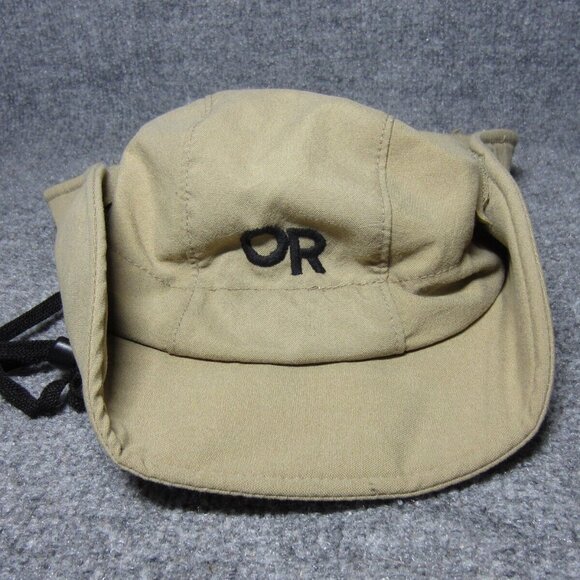 Outdoor Research Hat Adult Medium Tan Beige Trapper Hike Camp Mens Made in USA - Picture 1 of 8